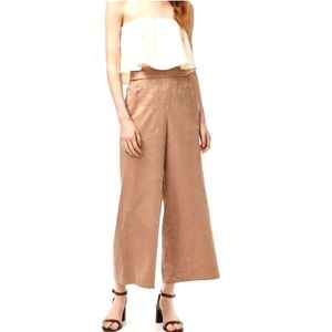 Satin Wide Leg Pants XS Paisley Jacquard Boho Elegant - Wilfred Aritzia